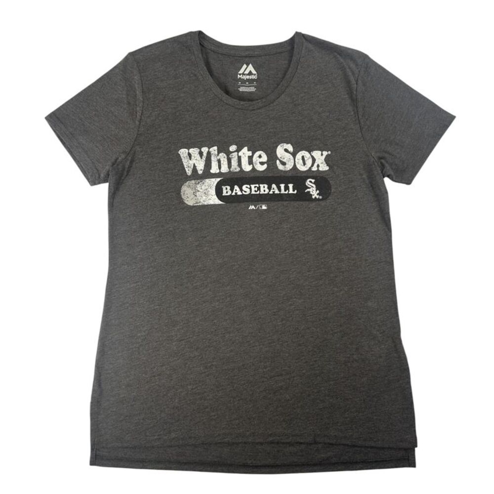 MLB Chicago White Sox Women's Short Sleeve Scoop Neck T-Shirt in Grey, Small